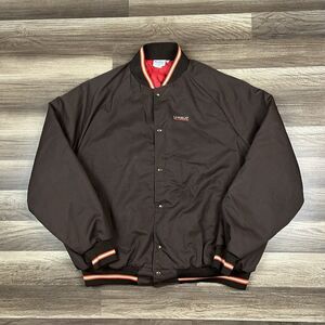 VTG U-Haul Quilted Insulated Bomber Canvas Jacket Brown Sz 2XL Made in USA